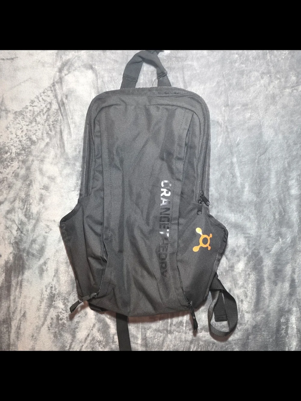 Orangetheory Black Backpack with Orange Logo Accent